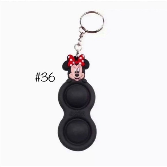 (10) Lot of Minnie Mouse Wholesale Simple Dimple Keychain Push Pop Fidget Toy - Picture 3 of 3